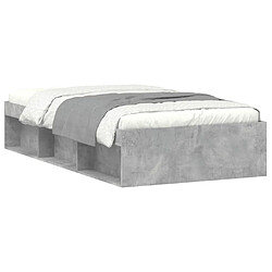 Maison Chic Lit adulte - Lit simple Cadre de lit,Structure du lit Contemporain gris béton 90x200 cm -MN87759