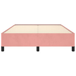 Acheter vidaXL Cadre de lit sans matelas rose 140x190 cm velours