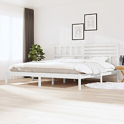 vidaXL Cadre de lit sans matelas blanc 180x200 cm bois massif de pin