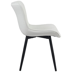 Avis Decoshop26 Lot de 2 chaises de salle à manger coutures décoratives assise en PVC blanc 10_0001674