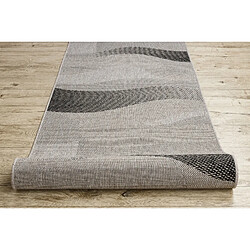 RUGSX TAPIS DE COULOIR SIZAL FLOORLUX modèle 20212 argentin noir 80 cm 80x260 cm pas cher