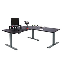 Decoshop26 Bureau d'angle table d'ordinateur réglable en hauteur électriquement 178 x 178 cm 84kg HDF noir gris anthracite 04_0006036