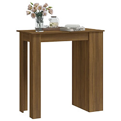 Avis vidaXL Table de bar et rangement chêne marron bois d'ingénierie