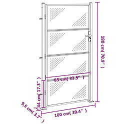 vidaXL Portail de jardin 100x180 cm acier inoxydable pas cher