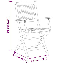 vidaXL Ensemble à manger d'extérieur pliable 5pcs Bois d'acacia solide pas cher