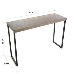 Versa Meuble d'entrée étroit, Table console Brandon 120x40x80cm,Bois et métal, Marron pas cher