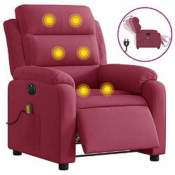 Maison Chic Fauteuil Relax pour salon, Fauteuil inclinable massage électrique rouge bordeaux velours -GKD63154