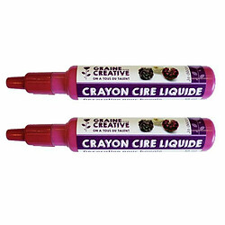 Graines Creatives 2 crayons cire liquide pour bougie - Rouge