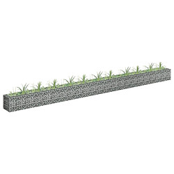 Maison Chic Jardinière,Lit surélevé - Bac à fleurs - pot de fleur à gabion Acier galvanisé 450x30x30 cm -GKD17249