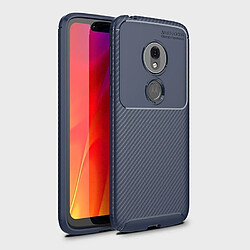 Wewoo Coque TPU antichoc en texture de fibre carbone Beetle Series pour Motorola Moto G7 Play (version américaine) (bleu)