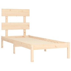 Avis vidaXL Cadre de lit sans matelas 75x190 cm bois massif