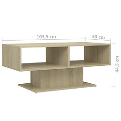 vidaXL Table basse chêne sonoma 103,5x50x44,5 cm bois d'ingénierie pas cher