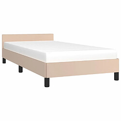 Avis Maison Chic Lit adulte - Cadre Structure de lit avec tête de lit Contemporain Cappuccino 100x200 cm Similicuir -MN97979