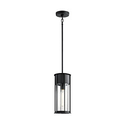 Elstead Lighting Suspension extérieur Camillo Aluminium,verre grainé transparent Noir texturé