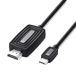 Wewoo Cable 2m USB Type-C 3.1 à HDMI 4K avec HDCP, MacBook Pro 2018/2017 compatible, iPad Pro / Air 2018, Chromebook Pixel, Samsung S9 / S8, Dell XPS 14