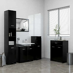 Maison Chic Armoire de Bain | Ensemble de 4 meubles salle de bain Noir -GKD99221