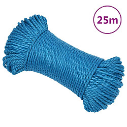 vidaXL Corde de travail Bleu 3 mm 25 m Polypropylène