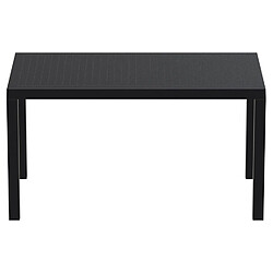 Alterego Table de jardin 'ENOTECA' design en matière plastique noire - 140x80 cm