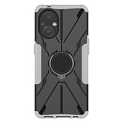 Coque en TPU anti-chute avec béquille pour votre OnePlus Nord N20 5G - blanc