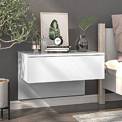 Avis Maison Chic Lot de 2 Tables de Chevet murales - Tables de Nuit Blanc brillant