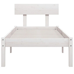 Avis vidaXL Cadre de lit sans matelas blanc bois massif