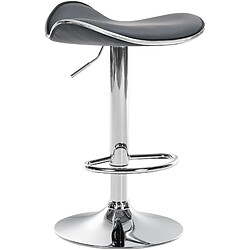 Decoshop26 Tabouret de bar x1 assise ergonomique en PVC gris pied en trompette en métal aspect chromé 10_0005381