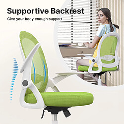 BIGZZIA Chaise de bureau | Fauteuil avec housse en maille respirante | ergonomique | accoudoirs rabattables & réglable en hauteur | Vert