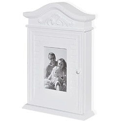 vidaXL Armoire à clés avec cadre photo Blanc