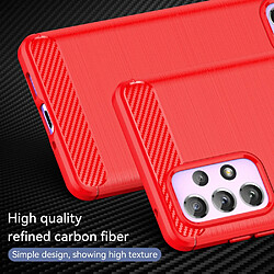 Coque en TPU anti-rayures, antichoc, surface brossée, texture en fibre de carbone rouge pour votre Samsung Galaxy A73 5G