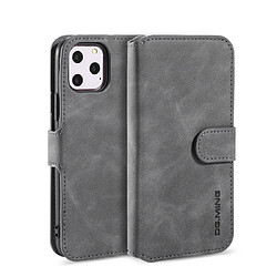 Wewoo Coque Étui à rabat côté huile rétro avec support logements pour cartes et portefeuille iPhone 11 Pro Gris