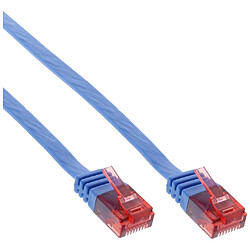 Câble de raccordement ultra-plat plat InLine® U / UTP Cat.6 Gigabit ready blue 10m