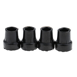 4 Pcs Anti-dérapant Stable Absorber Les Chocs Bâton De Marche Fin Béquille Canne Conseils 19mm Noir pas cher