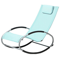 Beliani Chaise longue Métal Bleu clair CAMPO pas cher