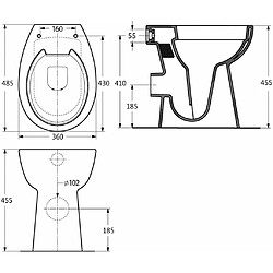 vidaXL Toilette haute sans bord fermeture douce 7 cm Céramique Blanc pas cher