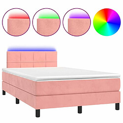 Maison Chic Lit adulte- Lit + matelas,Sommier à lattes de lit avec matelas et LED Rose 120x200 cm -GKD59703