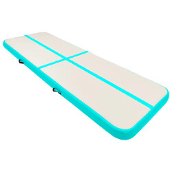 vidaXL Tapis gonflable de gymnastique avec pompe 400x100x15cm PVC Vert