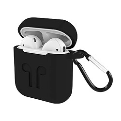 Avizar Coque AirPods 1 / 2 Souple Anti-traces Anti-rayures avec Mousqueton noir