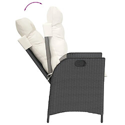 Avis vidaXL Ensemble à manger de jardin 9pcs coussins noir résine tressée