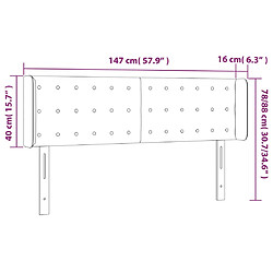 Acheter vidaXL Tête de lit avec oreilles Noir 147x16x78/88 cm Similicuir