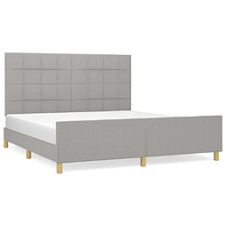 Maison Chic Lit adulte - Cadre Structure de lit avec tête de lit Contemporain Gris clair 160x200 cm Tissu -MN31777