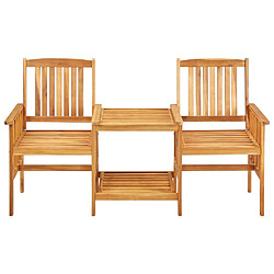 vidaXL Chaises de jardin avec table à thé 159x61x92 cm Bois d'acacia