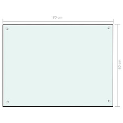 vidaXL Dosseret de cuisine Blanc 80x60 cm Verre trempé pas cher