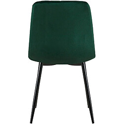 Acheter Decoshop26 Lot de 4 chaises de salle à manger coutures décoratives verticales en tissu velours vert et pieds métal noir 10_0001864