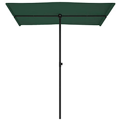 Helloshop26 Parasol mobilier de jardin d'extérieur avec mât en aluminium 180 x 130 cm vert 02_0008216