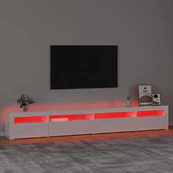 Acheter vidaXL Meuble TV avec lumières LED Blanc brillant 270x35x40 cm