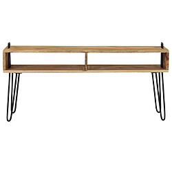 Avis Helloshop26 Meuble télé buffet tv télévision design pratique bois de manguier massif 110 cm 2502133