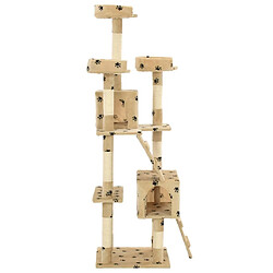 Avis Arbre à chat,niche pour chat et griffoirs en sisal 170 cm Beige Motif de pattes -MN35745