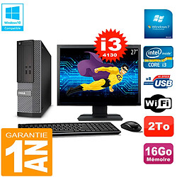 PC DELL 3020 SFF Ecran 27" Core I3-4130 RAM 16Go Disque 2 To Wifi W7 - Occasion