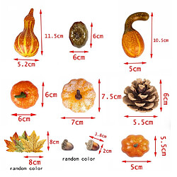 Avis 50 pièces feuilles d'érable artificielles d'automne, citrouilles de récolte, cône de pin, glands et feuilles d'érable, décoration de Table d'automne