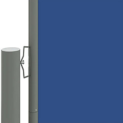 Helloshop26 Auvent paravent store brise-vue latéral rétractable de patio jardin terrasse balcon protection visuelle écran bleu 200 x 600 cm 02_0007148